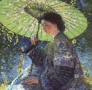 Guy Rose The Green Parasol France oil painting reproduction